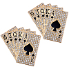 2Pcs Poker Card Enamel Pins JEWB-FH0003-18G-1