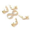 Brass Micro Pave Clear Cubic Zirconia Fold Over Clasps X-KK-U059-32G-2