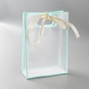 Rectangle Plastic Packaging Gift Bags with Hole Handle and Silk Ribbon ABAG-WH0044-61B-1