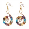 Natural & Synthetic Mixed Gemstone Braided Vortex Dangle Earrings EJEW-JE04906-03-1