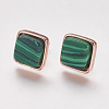 Synthetic Malachite Stud Earrings EJEW-F139-A01-3