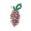 Handmade Glass Beaded Grape Pendants PALLOY-MZ00489-2