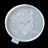 Flat Round with Owl & Flower DIY Cup Mat Silicone Molds LS-SIL-F007-06D-3