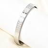 304 Stainless Steel Tartan Textured Hinged Cuff Bangles for Women SA-CBAC920-10P-3