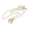 Golden Brass Crescent Moon Pendant Necklace with Rhinestone NJEW-Z015-01C-G-1