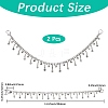 2Pcs Alloy Rhinestone Shoe Decoration Chain AJEW-CP0006-46-2