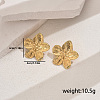 Metallic Texture Stainless Steel Flower Luxury Stud Earrings KG0398-2-1