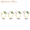 Bowknot & Flower Brass Micro Pave Cubic Zirconia Cuff Ring Settings KK-K297-20G-4