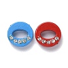 Spray Painted Zinc Alloy Slide Charms ALRI-WH0005-13O-2