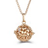 Rose Gold Hollow Heart Alloy Cage Pendant Necklaces SW2952-8-1