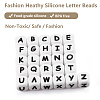 20Pcs White Cube Letter Silicone Beads 12x12x12mm Square Dice Alphabet Beads with 2mm Hole Spacer Loose Letter Beads for Bracelet Necklace Jewelry Making JX432D-4