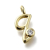 Brass Micro Pave Cubic Zirconia Pendants KK-B132-12G-Q-1