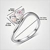 Brass Pave Single Cubic Zirconia Finger Rings for Women ZK8046-6-1