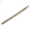 Ion Plating(IP) Two Tone 201 Stainless Steel Byzantine Chain Bracelet for Men Women BJEW-S057-86A-03-2