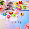 Wood with Paper Cake Toppers AJEW-TAC0035-11A-5