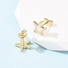 Brass Enamel Stud Earrings EJEW-B152-01G-05-3