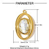 304 Stainless Steel Pave Cubic Zirconia Pendants STAS-OY010-15G-2