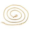 304 Stainless Steel Round Snake Chain Necklaces for Women NJEW-G140-06C-G-2