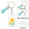 DIY Blank Double-sided Heat Transfer Aluminium Pendant Keychain Making Kits DIY-SP0005-26F-6