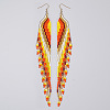 Bohemian Long Tassel Glass Seed Beaded Dangle Earrings for Women IW9172-4-1