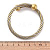 304 Stainless Steel Torque Bangles for Women BJEW-P310-12GP-5