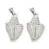 Brass Micro Pave Clear Cubic Zirconia Pendants KK-B139-06P-1