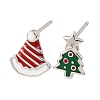 925 Sterling Silver Stud Earrings EJEW-F397-02P-2