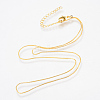 Real 18K Gold Plated Brass Box Chains Necklaces X-MAK-R014-G-2