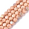 Ombre Effect Dyed Electroplate Opaque Glass Beads Strands LS-EGLA-Q130-01A-18-1