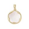 Brass Pave Shell Pendants KK-I712-46G-1