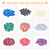 180Pcs 9 Colors Natural Agate Beads Strands G-NB0002-78-4