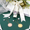 3Pcs Flat Round Pendants Alloy Brooches JEWB-FH00009-5