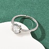 Brass Micro Pave Cubic Zirconia Finger Rings for Women RJEW-B153-02P-3