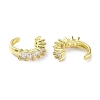 Brass Micro Pave Cubic Zirconia Cuff Earrings EJEW-D088-11G-2