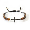 Natural Black Onyx Round Bead Braided Bead Bracelets FL7803-5-1