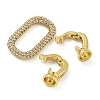 Rack Plating Brass Micro Pave Clear Cubic Zirconia Fold Over Clasps KK-A234-021B-G-2