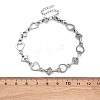 304 Stainless Steel Heart Link Chains Bracelets for Men & Women BJEW-D042-37P-5