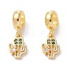 Brass Cubic Zirconia European Dangle Charms KK-B037-24G-1