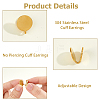 10Pcs 5 Colors 304 Stainless Steel Cuff Earrings EJEW-HS0001-09-4