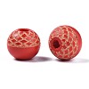 Painted Natural Wood Beads WOOD-S057-072-5