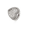 Brass Micro Pave Clear Cubic Zirconia Finger Rings for Women FS-WG571C7-05-1