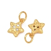Brass Micro Pave Clear Cubic Zirconia Charms KK-F941-31C-G-2