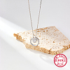 Rhodium Plated 925 Sterling Silver Ring Pendant Necklaces OT8408-3