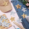 40Pcs 4 Styles Star Iron on/Sew on PVC Sequins Patches PATC-NB0001-33-4