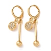 Rhinestone Flat Round Leverback Earrings EJEW-K256-22KCG-1