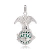 Silver Color Plated Brass Hollow Round Cage Pendants LS-KK-J248-07S-2