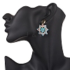 Handmade Glass Seed Beads Flower Dangle Stud Earrings EJEW-MZ00570-02-3