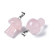 Natural Rose Quartz Pendants G-N0325-10I-3