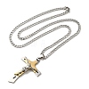 Cross with Jesus Pendant Necklaces NJEW-C043-02G-2