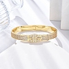 Rack Plating Brass Micro Pave Cubic Zirconia Hinged Bangles BJEW-H624-06B-G-2